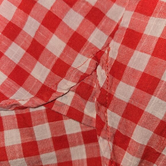 J.Crew Women’s Red Gingham Button Down Shirt Size S Long Sleeve Lightweight - Picture 6 of 11